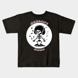 Feeling Good Skeleton DJ! Kids T-Shirt